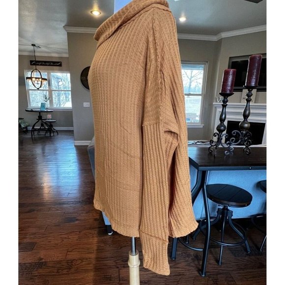 NWT Free People Juicy L/S Sweater XS S M Cowl Neck Draped Tunic Top Split Back - Picture 10 of 15